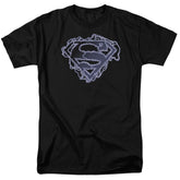 Superman Electric Supes Shield Men's 18/1 Cotton SS T