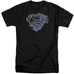 Superman Electric Supes Shield Men's 18/1 Tall Cotton SS T