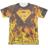 Superman Fire Logo Men's Regular Fit Poly Cotton SS T
