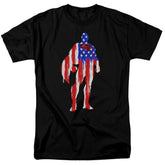 Superman Flag Silhouette Men's 18/1 Cotton SS T