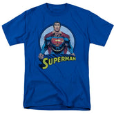 Superman Flying High Again Men's 18/1 Cotton SS T