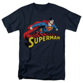 Superman Flying Over Men's 18/1 Cotton SS T