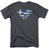 Superman Greek Shield Men's 18/1 Cotton SS T