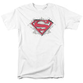 Superman Hastily Drawn Shield Men's 18/1 Cotton SS T