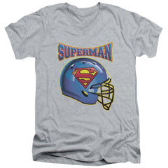 Superman Helmet Men's 30/1 Cotton Slim V-Neck T