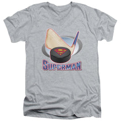 Superman Hockey Stick Men's 30/1 Cotton Slim V-Neck T