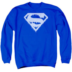 Superman Ice And Snow Shield Men's Crewneck 50 50 Poly LS T