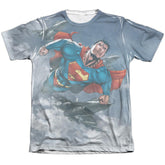Superman In The Sky Men's Regular Fit Poly Cotton SS T