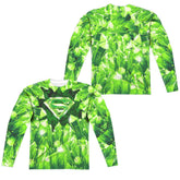 Superman Kryptonite Shield (Front/Back Print) Men's Regular Fit Polyester LS T