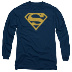 Superman Maize & Blue Shield Men's 18/1 Cotton LS T