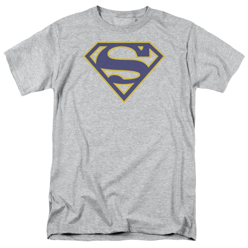 Superman Maize & Blue Shield Men's 18/1 Cotton SS T