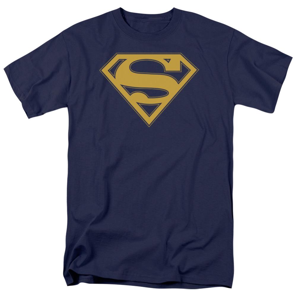Superman Maize & Blue Shield Men's 18/1 Cotton SS T