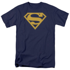 Superman Maize & Blue Shield Men's 18/1 Cotton SS T