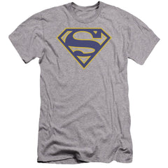 Superman Maize & Blue Shield Men's Ultra-Soft 30/1 Cotton Slim SS T