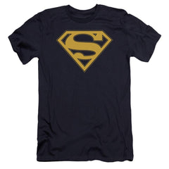 Superman Maize & Blue Shield Men's Ultra-Soft 30/1 Cotton Slim SS T