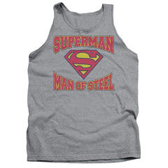 Superman Man Of Steel Jersey Men's 18/1 Cotton Tank Top