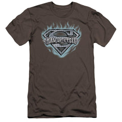 Superman Man Of Steel Shield Men's Ultra-Soft 30/1 Cotton Slim SS T