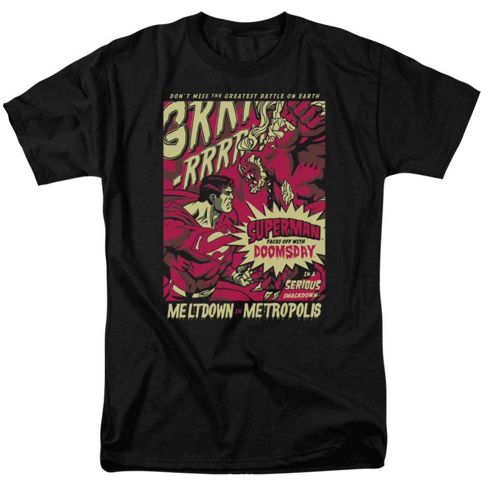 Superman Metropolis Meltdown Men's 18/1 Cotton SS T