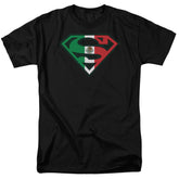 Superman Mexican Flag Shield Men's 18/1 Cotton SS T