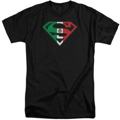 Superman Mexican Flag Shield Men's 18/1 Tall Cotton SS T