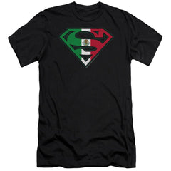 Superman Mexican Flag Shield Men's Ultra-Soft 30/1 Cotton Slim SS T