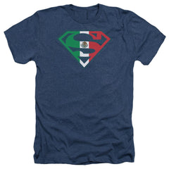 Superman Mexican Shield Men's 30/1 Heather 60 40 Poly SS T