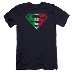 Superman Mexican Shield Men's Ultra-Soft 30/1 Cotton Slim SS T