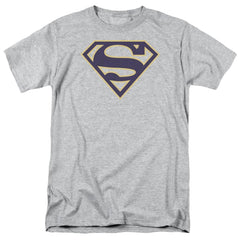 Superman Navy & Gold Shield Men's 18/1 Cotton SS T
