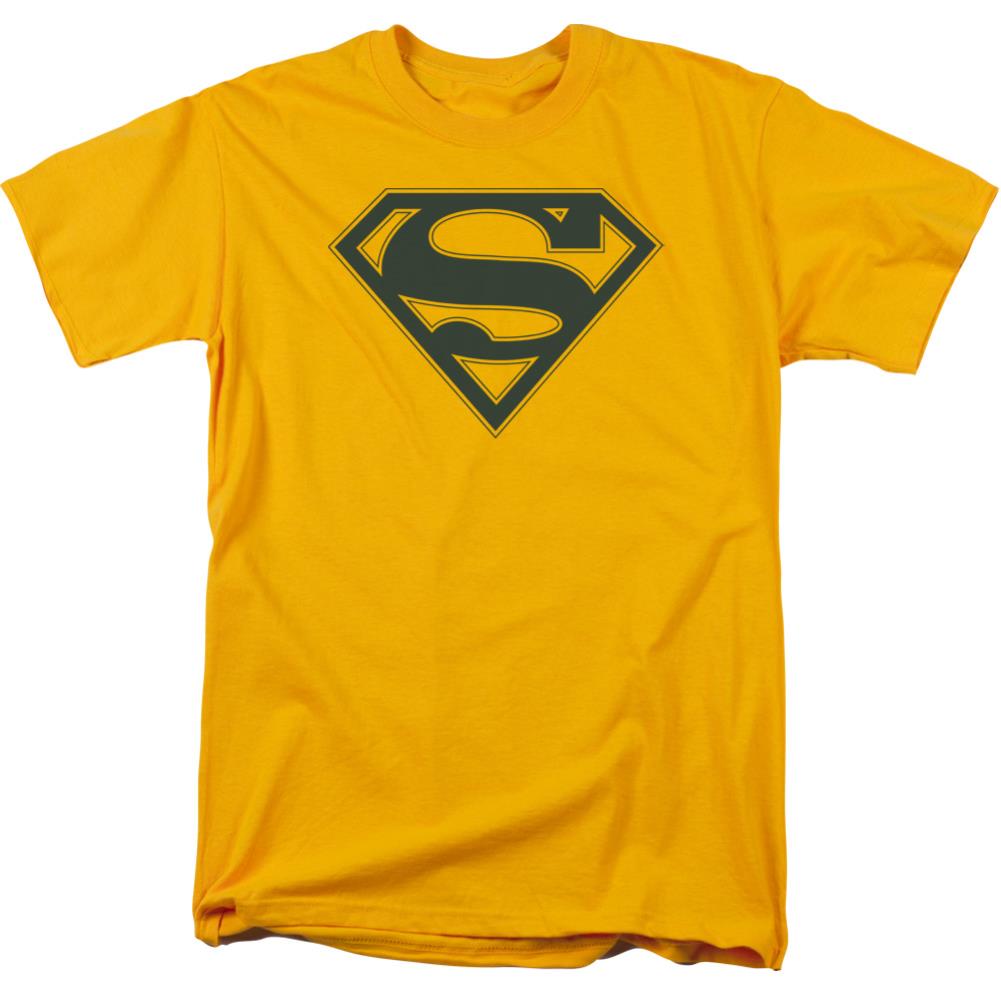 Superman Navy & Gold Shield Men's 18/1 Cotton SS T