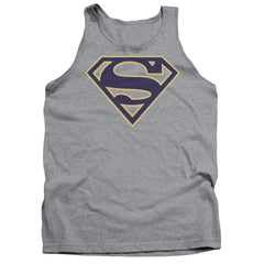 Superman Navy & Gold Shield Men's 18/1 Cotton Tank Top