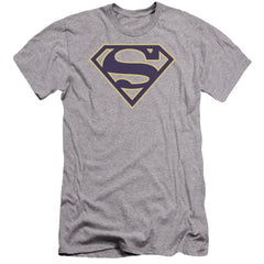 Superman Navy & Gold Shield Men's Ultra-Soft 30/1 Cotton Slim SS T