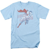 Superman Nice Catch Men's 18/1 Cotton SS T