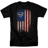 Superman Old Glory Shield Men's 18/1 Cotton SS T
