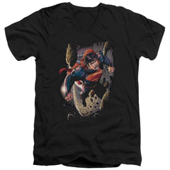Superman Orbit Men's 30/1 Cotton Slim V-Neck T