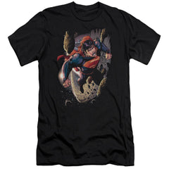 Superman Orbit Men's Ultra-Soft 30/1 Cotton Slim SS T