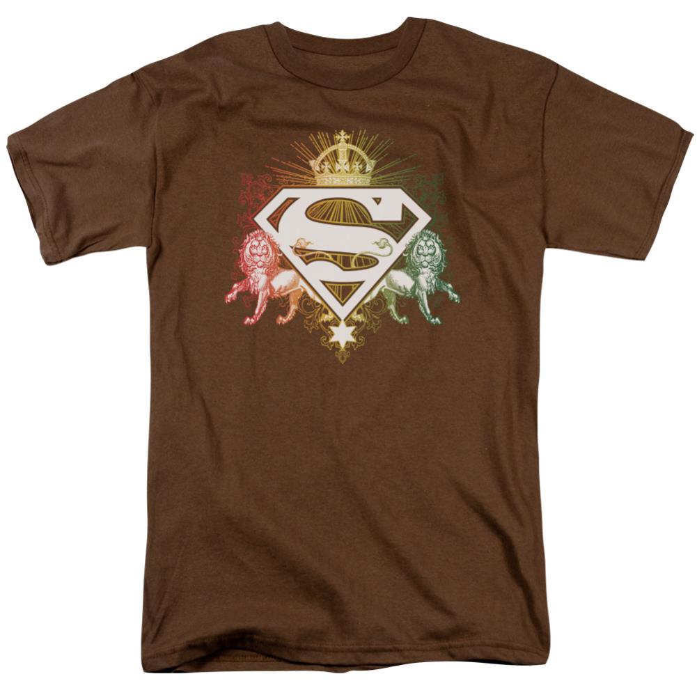 Superman Ornate Lion Shield Men's 18/1 Cotton SS T