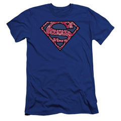 Superman Paisley Shield Men's Ultra-Soft 30/1 Cotton Slim SS T
