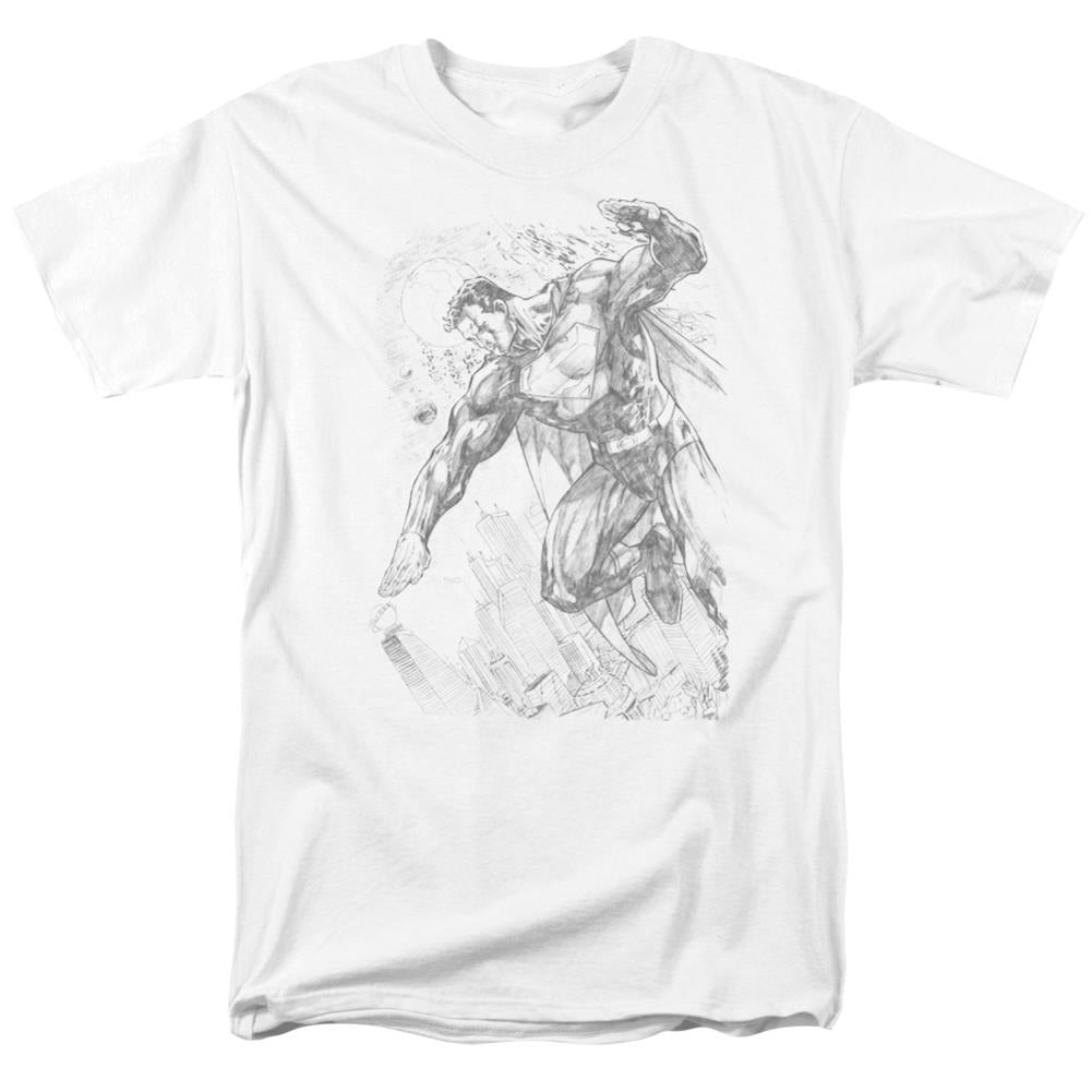 Superman Pencil City To Space Men's 18/1 Cotton SS T