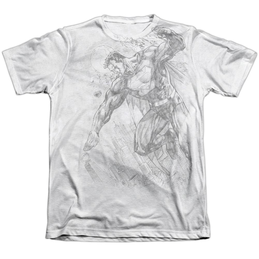 Superman Pencil City To Space Men's Regular Fit Poly Cotton SS T