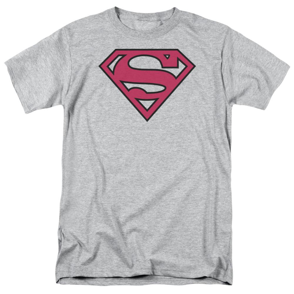 Superman Red & Black Shield Men's 18/1 Cotton SS T