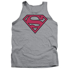Superman Red & Black Shield Men's 18/1 Cotton Tank Top