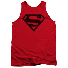 Superman Red & Black Shield Men's 18/1 Cotton Tank Top