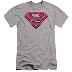 Superman Red & Black Shield Men's Ultra-Soft 30/1 Cotton Slim SS T