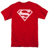 Superman Red & White Shield Men's 18/1 Cotton SS T