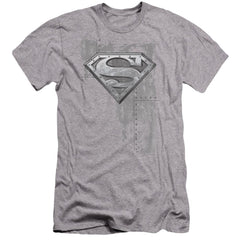Superman Riveted Metal Men's Ultra-Soft 30/1 Cotton Slim SS T
