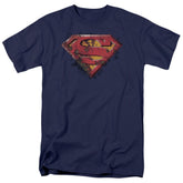 Superman Rusted Shield Men's 18/1 Cotton SS T