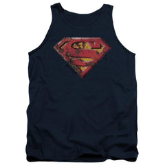 Superman Rusted Shield Men's 18/1 Cotton Tank Top