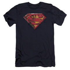 Superman Rusted Shield Men's Ultra-Soft 30/1 Cotton Slim SS T