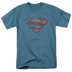 Superman S Shield Rough Men's 18/1 Cotton SS T