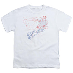 Superman Sketch Youth 18/1 100% Cotton SS T